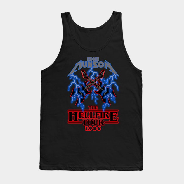 Eddie Munson - The Hellfire Tour Tank Top by Tee Arcade